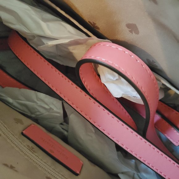 NWT Kate Spade Mimi Medium Faux Fur Pomegranate Smooth Leather Satchel Hand Bag - Picture 7 of 8